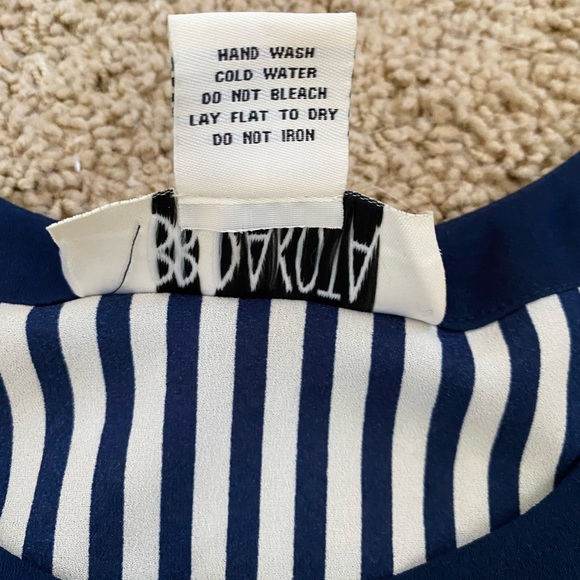 BB Dakota Navy and Ivory Striped Nautical Inspired Tank Top with Bow Front Tie - Picture 6 of 6